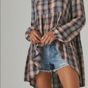 Lucky Brand Brown Plaid Tunic